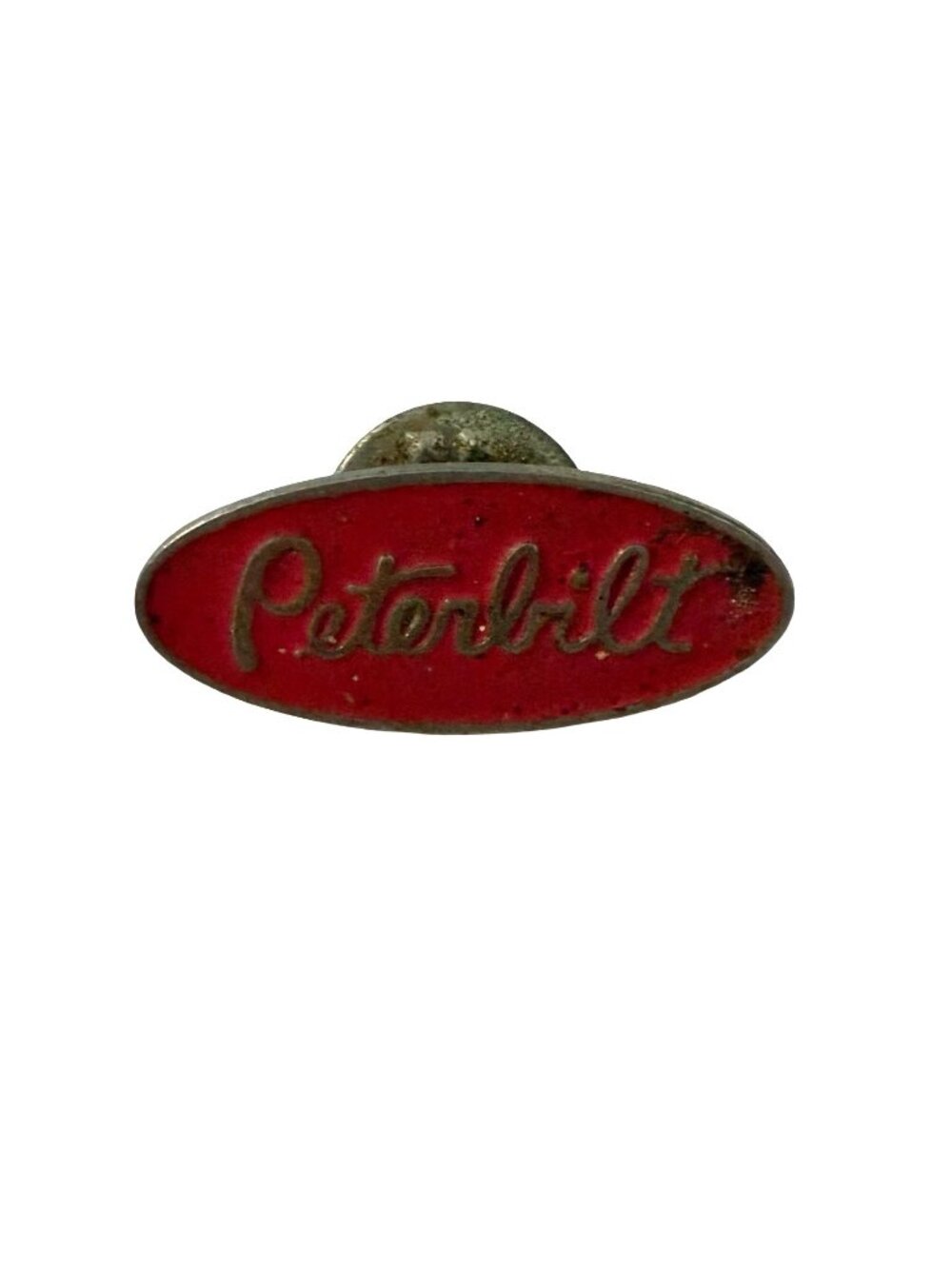 Vintage Peterbilt Red Enamel Truck Logo Lapel Pin Tie Tack